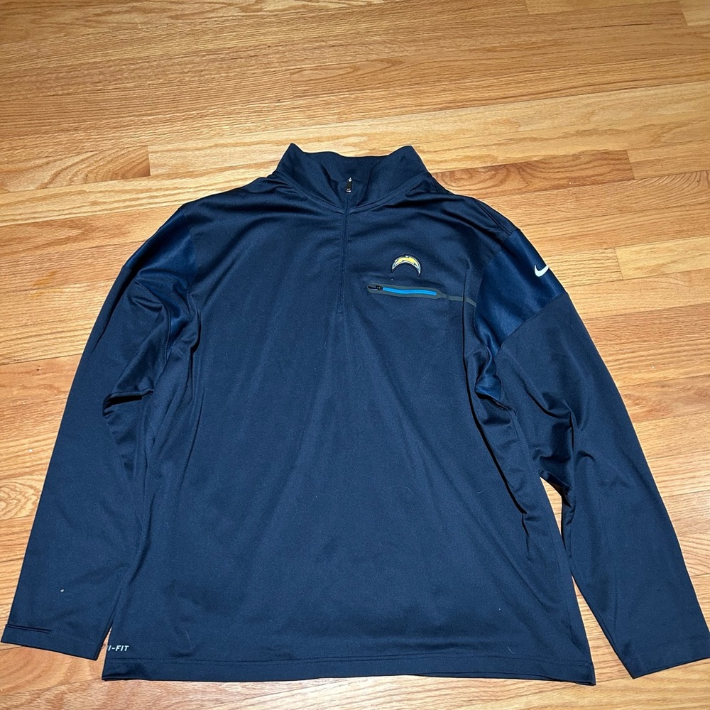Nike Dri-Fit Navy Los Angeles Chargers Half-Zip Pullover. Like New!